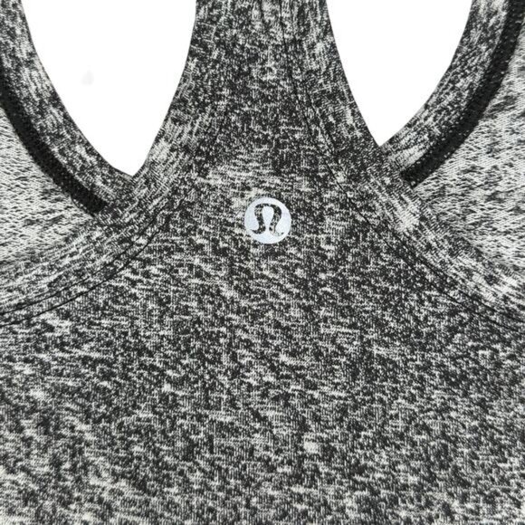 Lululemon Cool Racerback II In Luon Spray Jacquard White Black Size 4 - Picture 6 of 6
